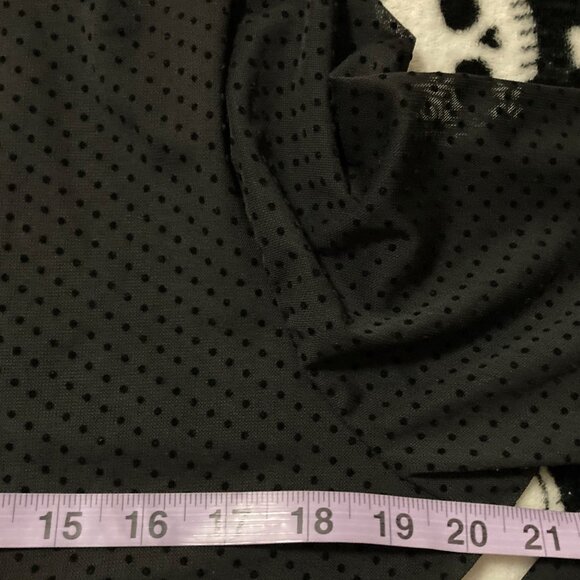 KAFFE Black semi-sheer polka dot mockneck top ~ Goth stretchy LARGE XL 1X shirt - Picture 7 of 14